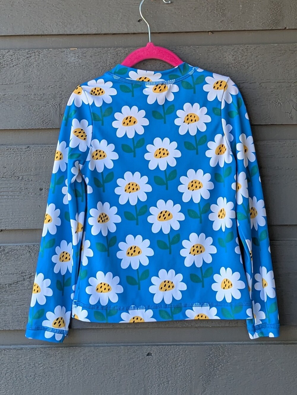 Hanna Andersson Kids Long Sleeve Rash Guard Blue Daisy Size 110cm US 5 - Picture 4 of 5
